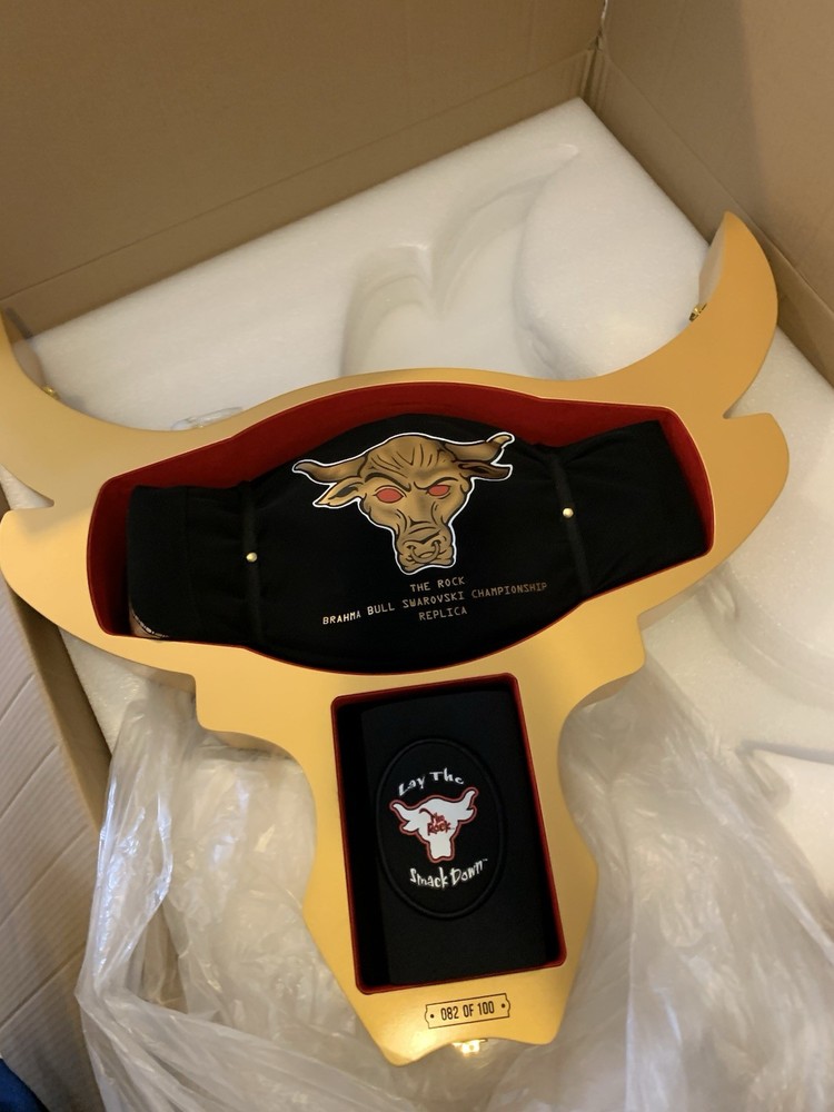 WWE The Rock Brahma Bull Championship Title Belt Replica 82/100 Dwayne Johnson