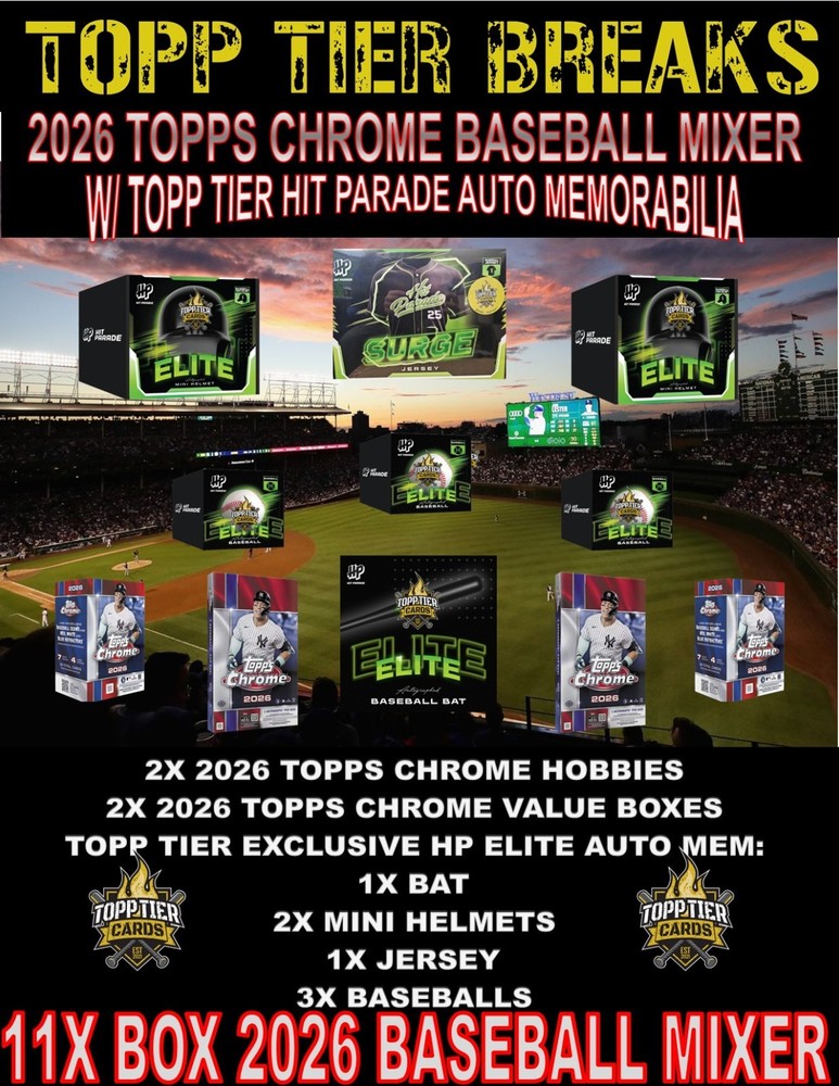 RANDOM TEAM 19 2026 TOPPS CHROME & HP AUTO MEM 11 BOX MIXER #RT152