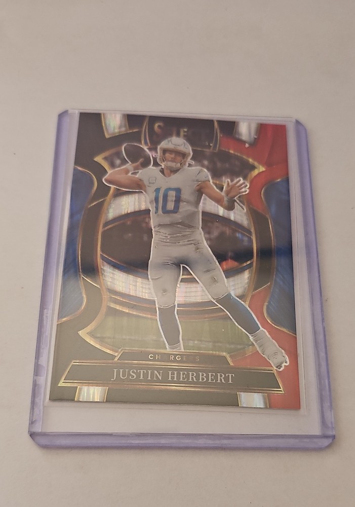 2025 Panini Select – Concourse Justin Herbert #1 Black & Red Shock Prizm