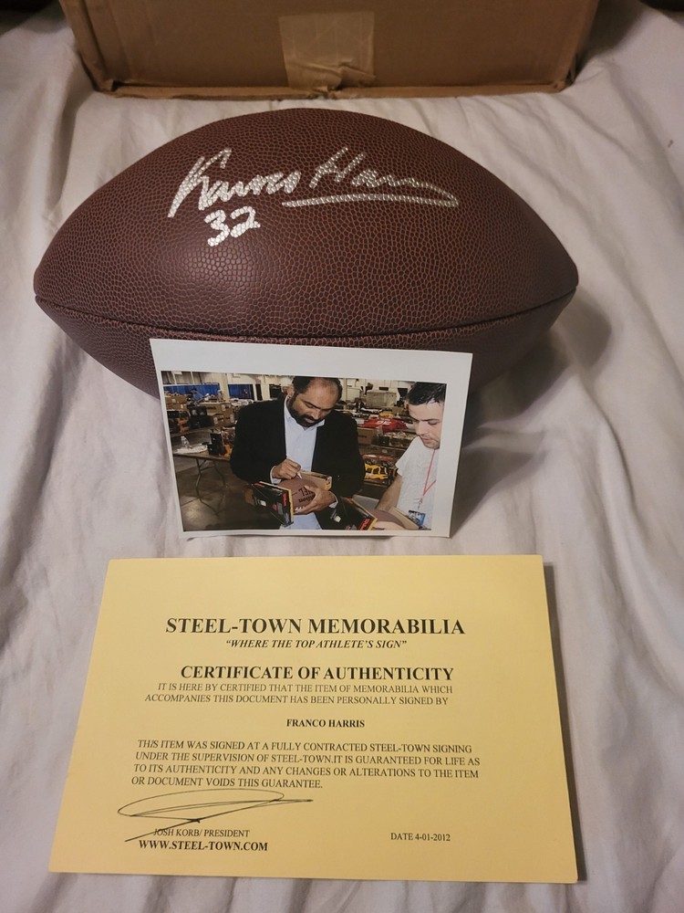Franco Harris SIGNED Full Size Wilson NFL Football Steel Town Memobalia COA