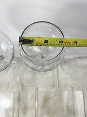 Pair Of 2 Texas Longhorns Stemmed Wine Glass Large Mouth Clear Frosted Logo EXC!