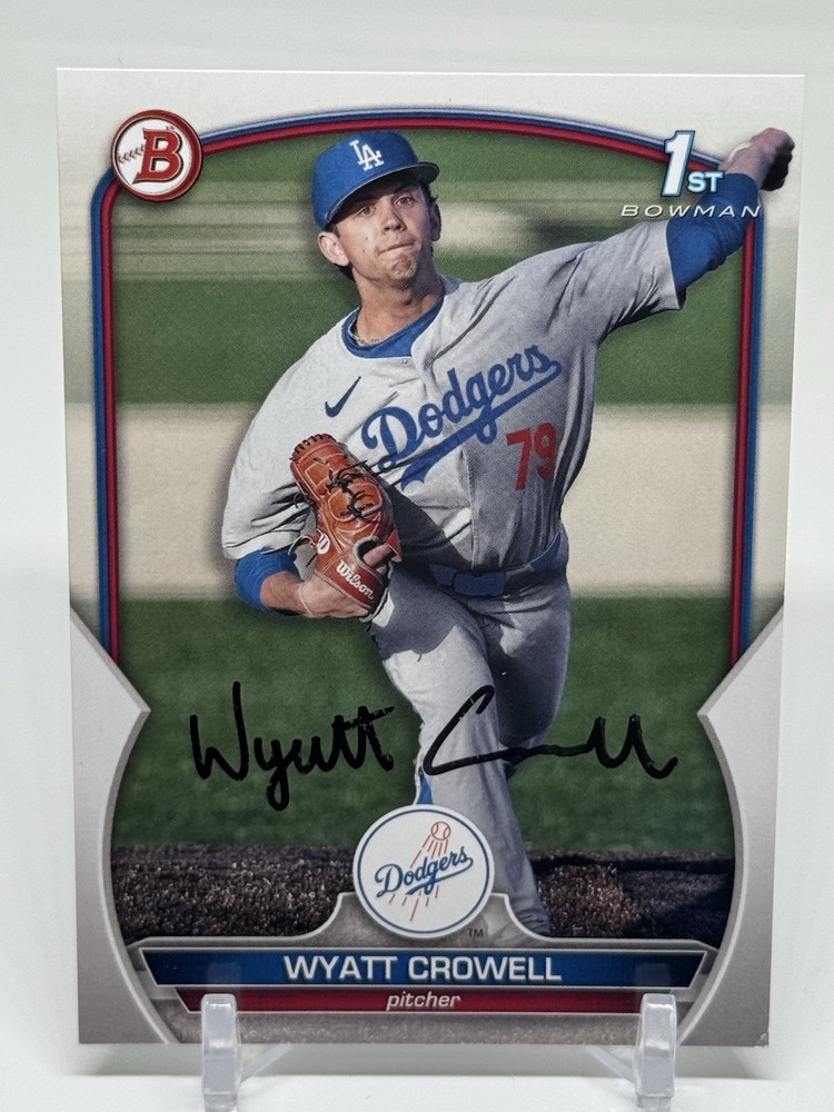 2023 Bowman Draft Wyatt Crowell 1st #BD-63 Los Angeles Dodgers SIGNED