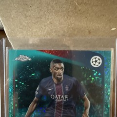 Ousmane Dembele 2025 Topps Chrome UEFA Champion Teal Refractor 237/299