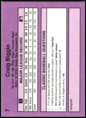 1991 Classic Game – Purple HOF #7 Craig Biggio FREE SHIPPING!