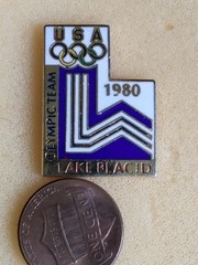 Vintage 1980 Lake Placid Winter Olympics USA Olympic Team Logo Lapel Pin