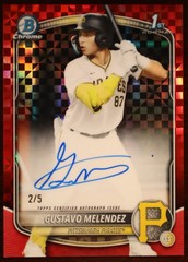 2025 Bowman Draft 1st Chrome Gustavo Melendez Red X Fractor Auto /5 Autograph
