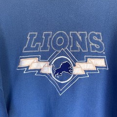 Size XL – Vtg Logo 7 Detroit Lions Blue Crewneck Sweatshirt