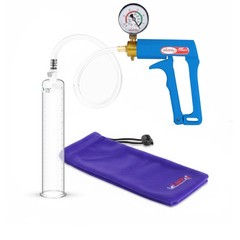 LeLuv Penis Pump with Gauge Premium Maxi Handle Vacuum Pump, Clear Hose 9&Prime; L…
