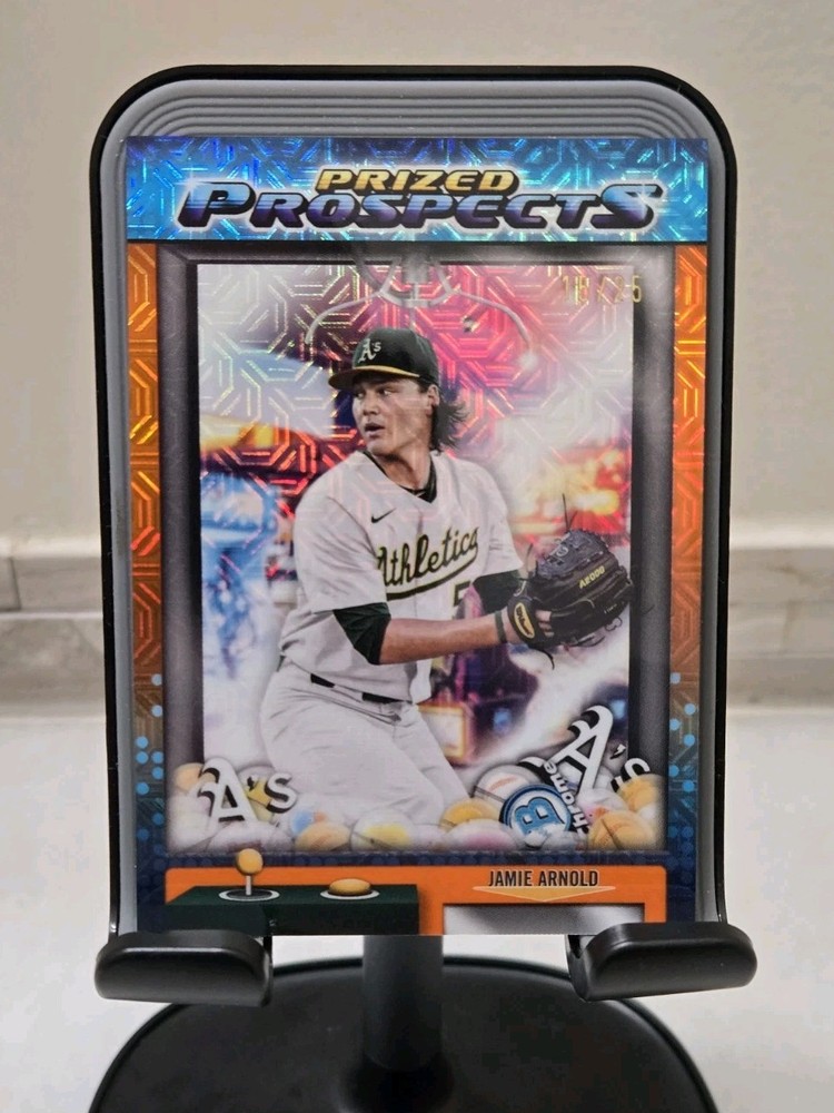 2025 Bowman Draft Jamie Arnold Athletics Prized Prospects #PP-11 /25 Orange Mojo