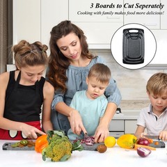 Cutting Boards for Kitchen, Large-Small Board Set of Large, Dark Gray