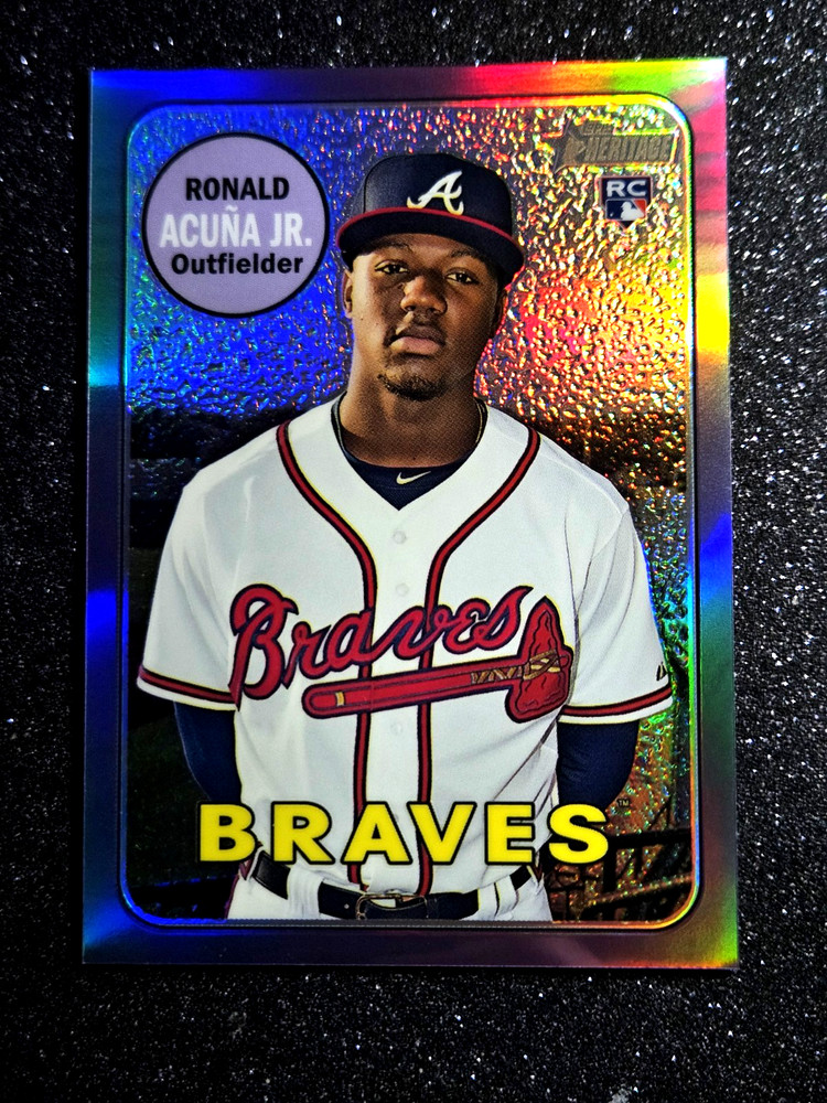 2018 Ronald Acuna Jr Topps Heritage Chrome Purple Refractor Rookie #THC-580 RC💜