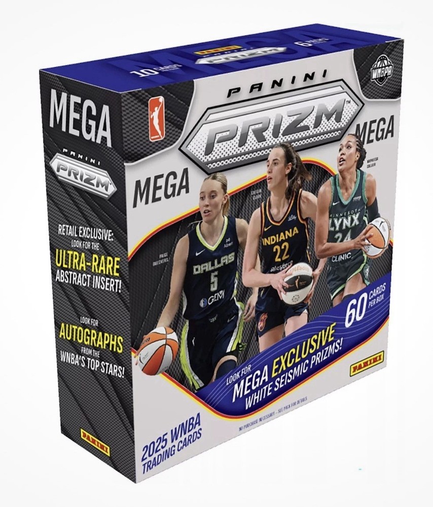 2025 Panini Prizm WNBA Basketball Mega Box Factory Sealed White Seismic Prizms