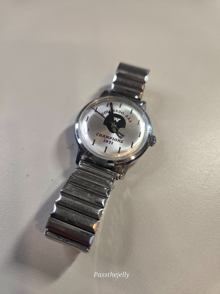 Vtg Colorado AAA Champions 1971 Automatic Watch Mens Silver Dial