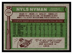 1976 Topps #258 Nyls Nyman LB2