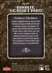 2007 Fleer #RS-PF Prince Fielder Rookie Sensations