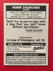 2006 GREEN BAY PACKERS MARK TAUSCHER Regional Police Football Card NFL FPD