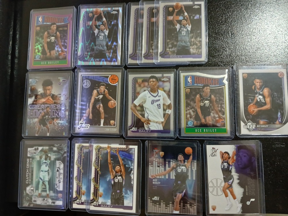 2025-26 Topps Chrome Update Bowman Ace Bailey 15 CARD RC ROOKIE LOT REFRACTOR