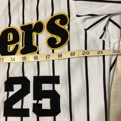 NEW MIZUNO Japan NPB HANSHIN TIGERS Baseball Jersey LARGE WHITE 25 EGOSHi Joshin