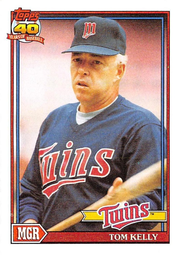 1991 Topps #201 Tom Kelly MG Baseball Minnesota Twins