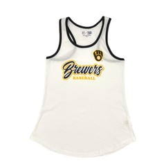 MLB Milwaukee Brewers Women&rsquo;s Racer Back Tank Top in White, S