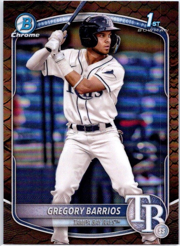 2025 Bowman #BCP-7 Gregory Barrios Chrome Prospects Reptilian Refractor