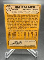 Jim Palmer #575 1968 Topps Baseball Orioles Raw Card KD