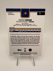 2025-26 Topps Chrome Basketball Pascal Siakam Pacers #1 Orange Wave 8/25
