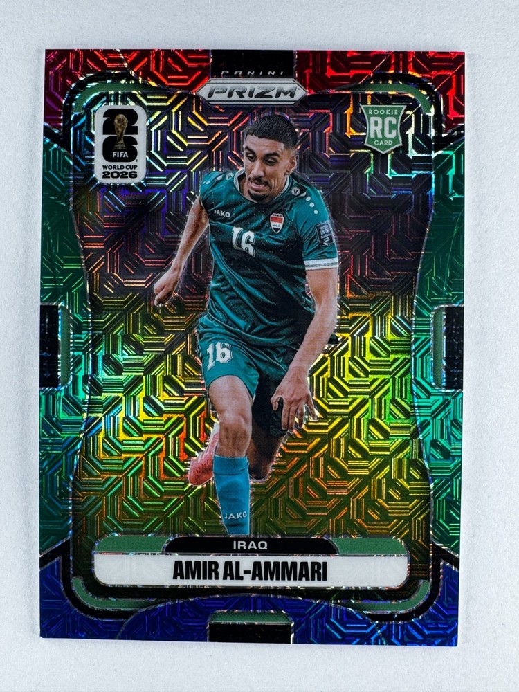 AMIR AL-AMMARI 2026 Prizm FIFA World Cup 454 RED GREEN BLUE MOJO PRIZM SP Rookie
