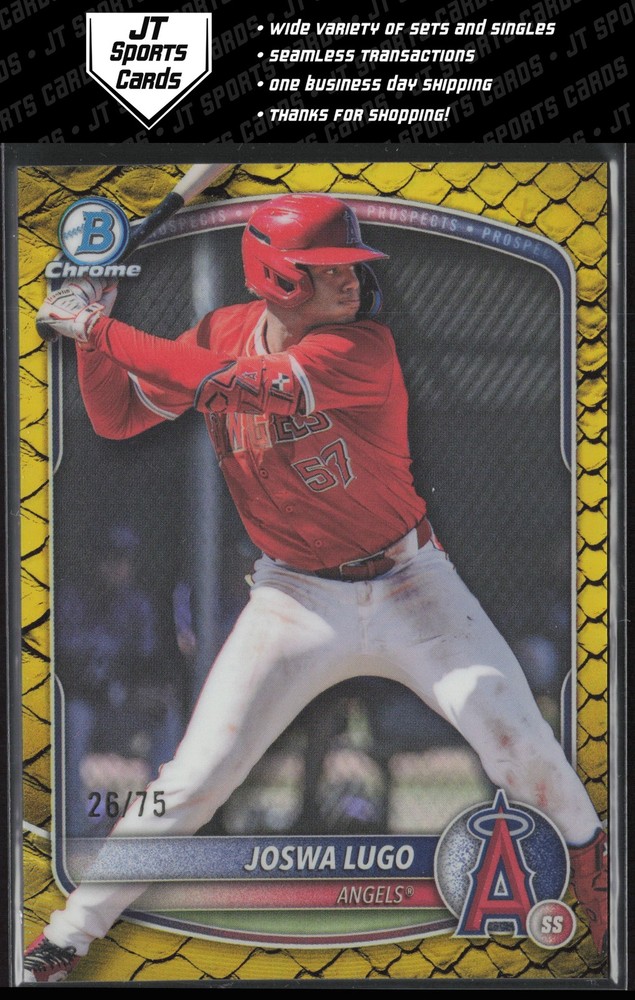 2025 Bowman Draft Joswa Lugo BDC-24 Yellow Reptilian Refractor /75 Angels