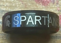Michigan State Spartans Titanium Ring, style #1, sizes 5-14
