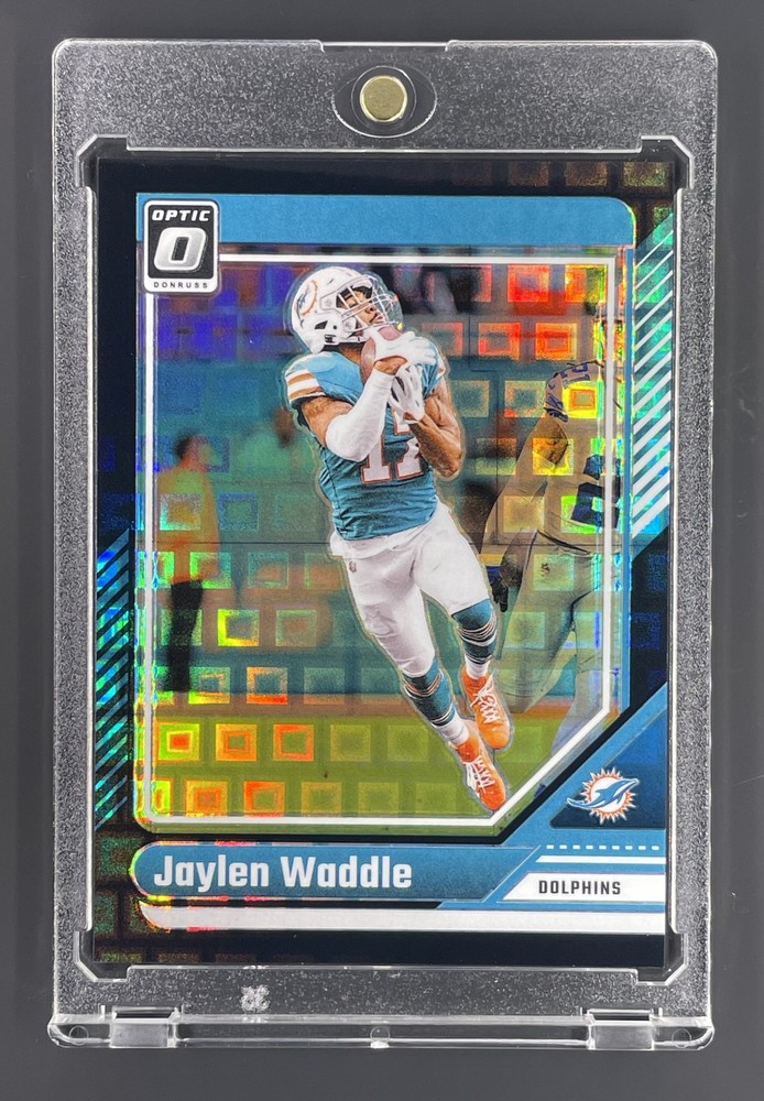 /25 JAYLEN WADDLE 2024 Donruss Optic BLACK PANDORA PRIZM SSP #124 Dolphins