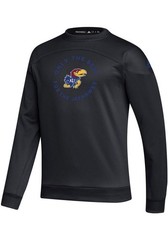 New Adidas Mens KU Kansas Jayhawks Crew Neck Sweatshirt Size XL Black Blue Red