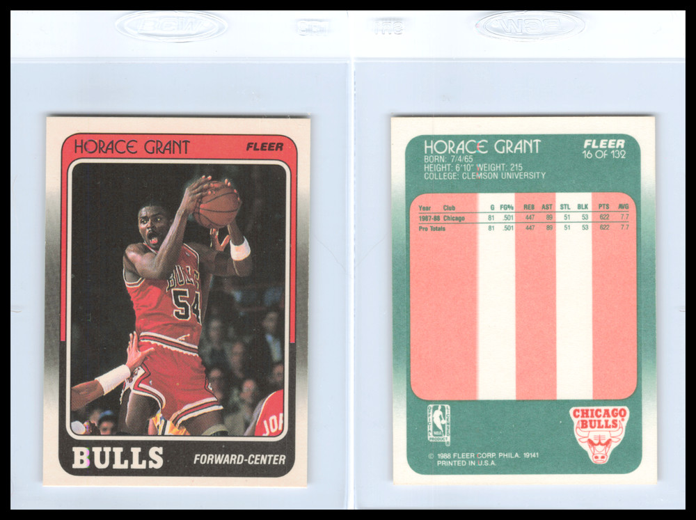 1988-89 Fleer #16 Horace Grant – Chicago Bulls Power Forward 412