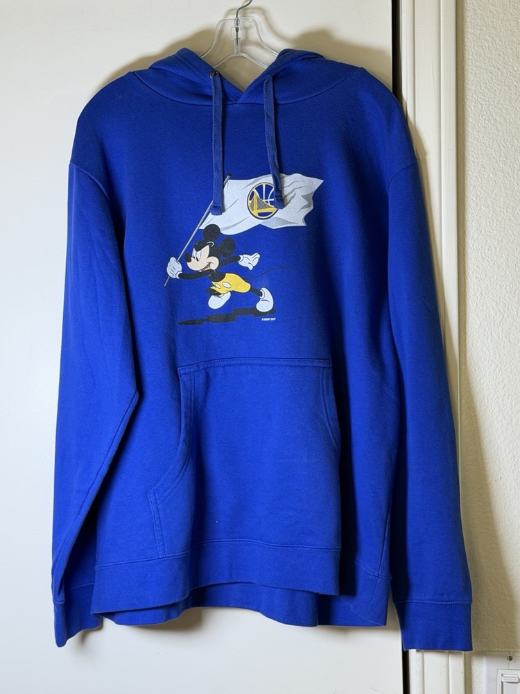 Fanatics Disney Mickey Mouse Golden State Warriors Hoodie Blue Mens XL NBA