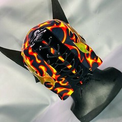 Abismo Black Abyss Wrestling Lucha Semi Professional Luchador Mascara Flames