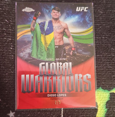 Topps Chrome UFC 2026 Diego Lopes Global Warriors Red Refractor #GW-14 2/5