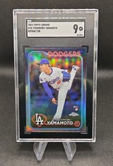 2024 Topps Chrome YOSHINOBU YAMAMOTO #18 Refractor (RC) SGC 9- Dodgers