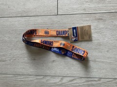 2025 2026 NBA Official Merch Finals Champions New York Knicks 1&Prime; Lanyard In Hand