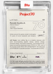 2021 TOPPS PROJECT 70 RONALD ACUNA JR. BY JEFF STAPLE CARD #459 BRAVES