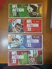 Sunoco 1972 NFL Action Players (6) unopened packs of 9 stamps each