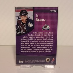 Topps 2002-03 Topps Total Total Topps Insert Joe Sakic #TT5 Avalanche NHL