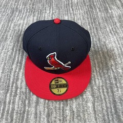 St Louis Cardinals Hat Cap Fitted Mens 7 1/8 Navy Red MLB Baseball New Era