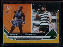 2025 Topps Now #TN-GA1 Coco Gauff / Carlos Alcaraz French Open Gold Parallel /50