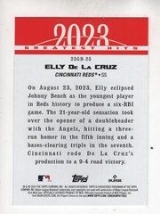 2024 Topps Series 1 2023 Greatest Hits #23GH-25 Elly De La Cruz Rookie RC