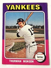 THURMAN MUNSON 1975 TOPPS CARD 20 NEW YORK YANKEES