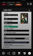 Topps WWE Slam 2025 Rhea Ripley Iyo Sky Wrestlemania Sig Iconic DIGITAL