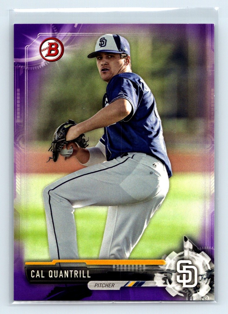 2017 Bowman Draft Cal Quantrill BD-21 Purple Prospect /250 Padres Guardians