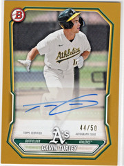 2026 Bowman Prospect Autographs Gold #BPAGT Gavin Turley Athletics 44/50