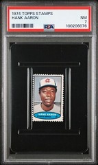CENTERED PSA 7 NM HANK AARON HOF 1974 TOPPS STAMPS GRADED VINTAGE MLB TPHLC-6076