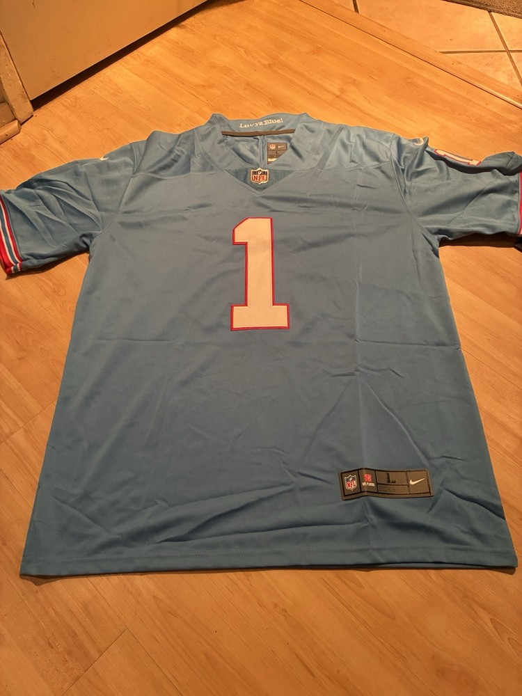 26-27 CAM WARD JERSEY TITANS NWT SIZEL LARGE AWESOME BABY BLUE COLOR